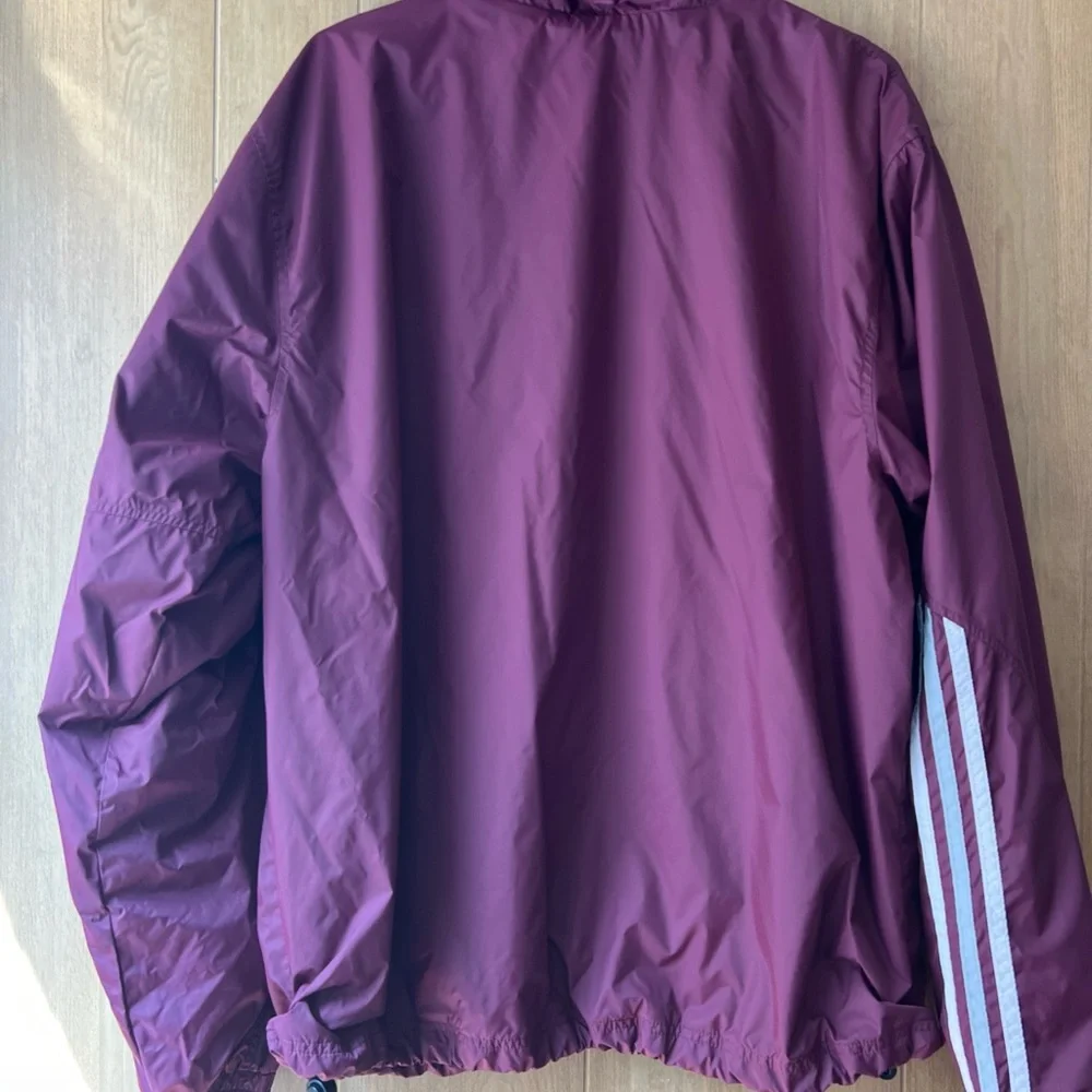 Vintage Adidas Windbreaker Jacket Men’s Large Maroon 3 Stripe Full Zip AWV004